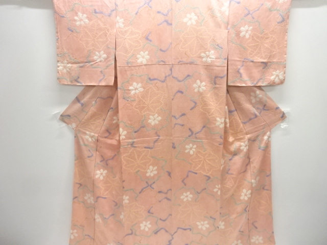 JAPANESE KIMONO / UNUSED KOMON / SHIBORI / FLOWER